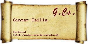 Ginter Csilla névjegykártya